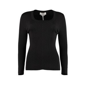 MSGM Black Cotton Wool Polyamide Women's Sweatshirt